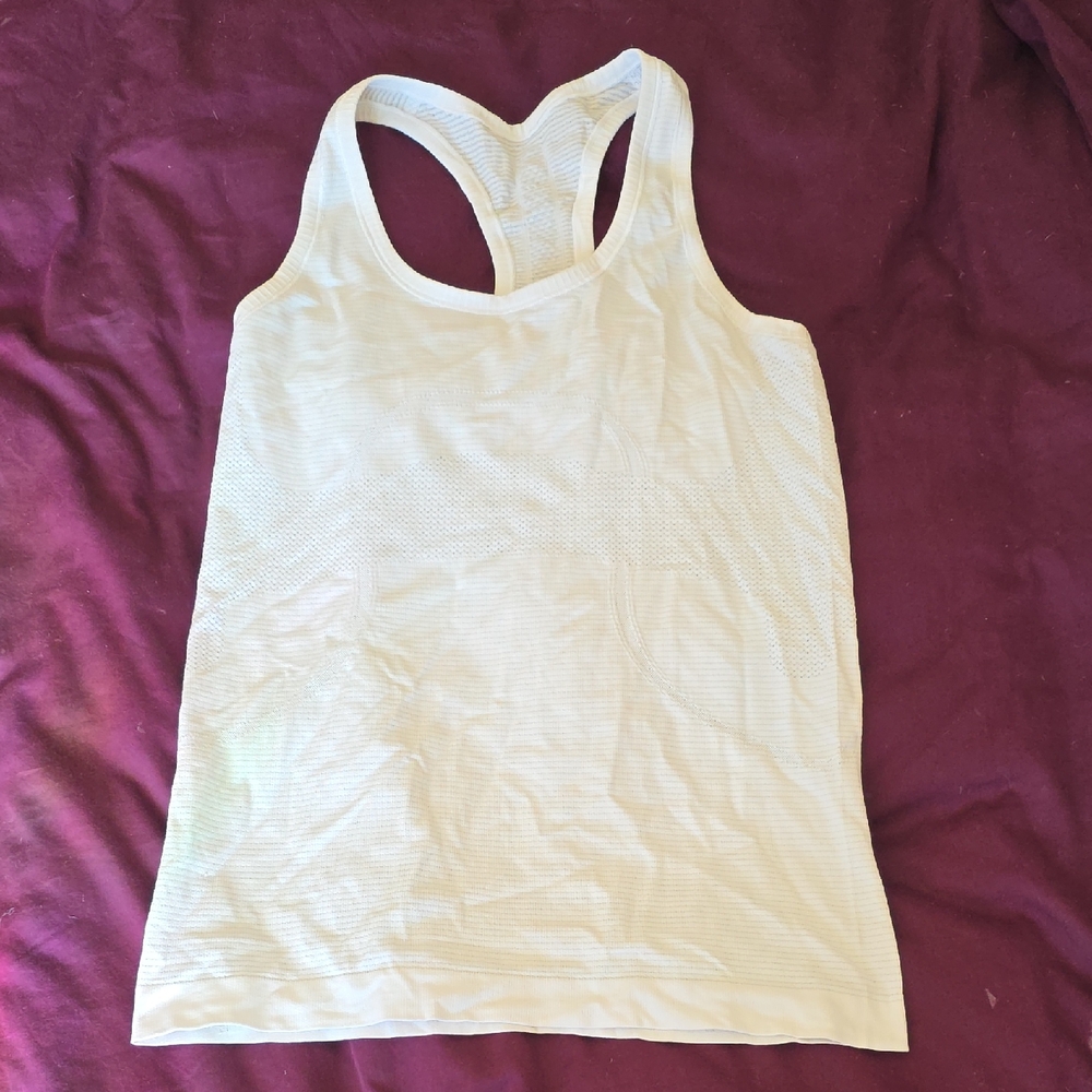Lululemon Athletica White Mesh Tank Top